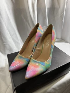 WOMEN'S TIE DYE MICHAEL BY MICHAEL SHANNON HEELS SIZE 9 - Imagen 1 de 6