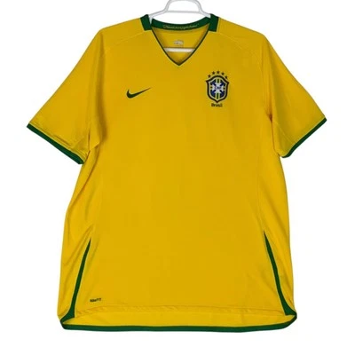 Футболка Nike FitDry бразильская футбольная конфедерация XXL желтая и зеленая - Изображение 1 из 4