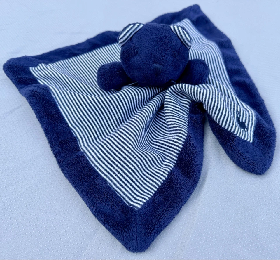 Ralph Lauren Oso Manta de Seguridad Lovey Peluche Azul Blanco Rayas Peluche Bebé Difícil de Encontrar Foto 1 de 4
