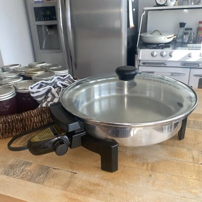 Electric Skillet Cookware Kitchen Craft By West Bend Liquid Core Stainless Steel - Image 1 of 4