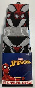 Nuovo Marvel Spiderman Venom 6 paia calze casual crew taglia 8-12 poliestere spandex - Foto 1 di 9