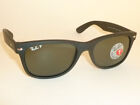 Ray Ban NEW WAYFARER Sunglasses Matte Black Rubber RB 2132 622/58 Polarized 55mm