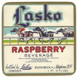 Unused Vintage Bottle Label Lasko Raspberry Soda John Lasko Boundbrook, N. J. - Picture 1 of 1