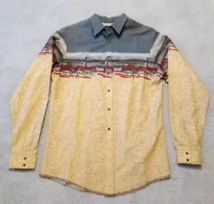 Camisa Western XXL de colección WRANGLER Southwestern perla broches caballos salvajes LS para niños - Imagen 1 de 7