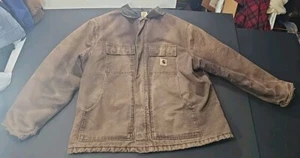 Carhartt Men's 2xl C26 DKB Arctic Quilt Lined Coat! Distressed Thrashed Grunge - Picture 1 of 21