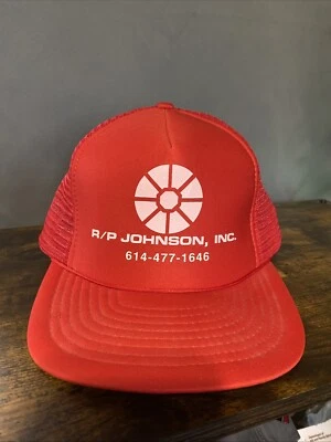 Gorra R/P Johnson, INC. 614-477-1646 de colección gorra delantera de espuma para hombre camionero Speedway roja Foto 1 de 4