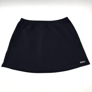 Vintage 90s JAG PRO Black Nylon Ribbed Elastic Waist Mini Skirt M 24x13.25" USA - Picture 1 of 11