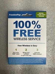 Kit SIM FreedomPop Apportez votre propre téléphone appels Wi-Fi gratuits 100 Mo appel iPhone Go - Photo 1 sur 7