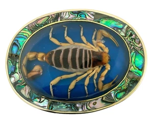 Hecho en Mexico Real Scorpion Vintage Western MEN Belt Buckle RODEO RARE VERY - Picture 1 of 6