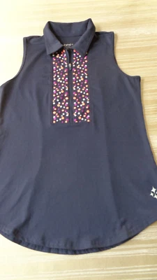 JOFIT Midnight Navy BORDADO SIN MANGAS POLO Golf Tenis Pickleball ¡Como Nuevo! XS Foto 1 de 4