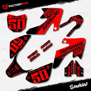 Kit de gráficos de carreras Smokin negro y rojo para Honda Crf50 CRF 13-25 50 calcomanías - Imagen 1 de 8