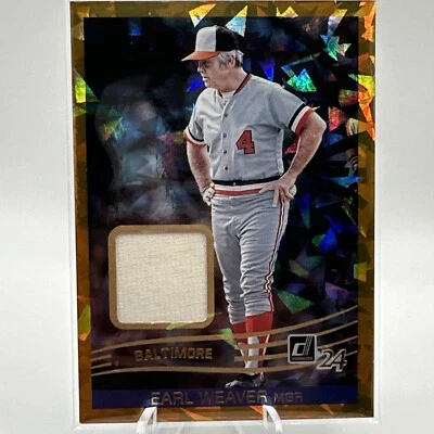 2024 DONRUSS EARL WEAVER 1984 RETRO ORANGE CRACKED ICE  PATCH ORIOLES SP 38 - Image 1 of 2