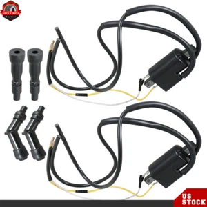 For Honda 750 Four CB750 CB750A F/K 1969-78 Ignition Coils & Spark Plug Caps - Picture 1 of 7
