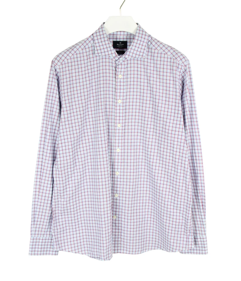 Camisa Slim Fit HACKETT Para Hombre XL A Cuadros Multicolor Con Cuello Cutaway - Imagen 1 de 4