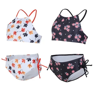 Kids Girls Swimsuit Water Park Tankini Set Surfing Bikini Beach Beachwear Cute - Picture 1 of 36