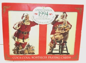 Edizione limitata - 1994 Carte da gioco Coca-Cola - 2 mazzi metallo latta Natale - Nuovo con scatola - Foto 1 di 4