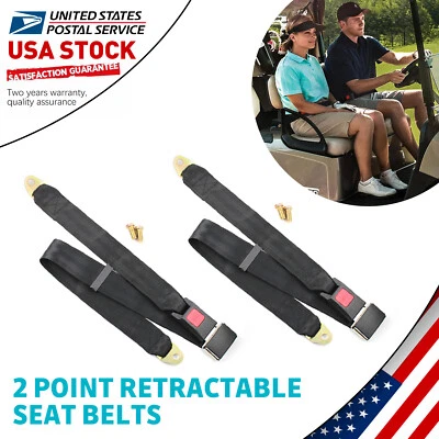 2x Seat Belt 2 Point Quick Release Adjustable Black For Dodge Attitude 2006-2019 - Image 1 of 4