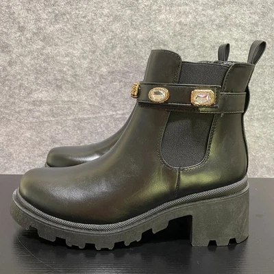 Sugar Favorite Chelsea Boots Womens 9.5M Black Chunky Platform Embellished Lug - Image 1 of 4