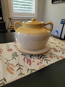 Vaso per fagioli vintage Smith China gres crock ceramica 2 manici Cottagecore - Foto 1 di 4