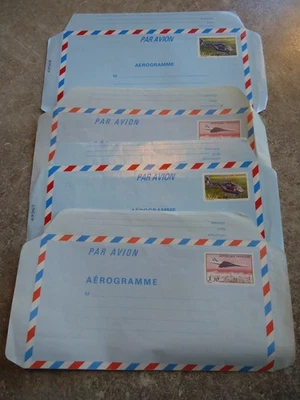 LOT de 4 AEROGRAMMES NEUFS FRANCE Concorde et Hélico - Photo 1/4