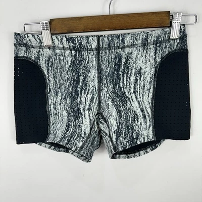 Lululemon Water Sweat 2 Swim Short Black White Print Mesh Panel Hybrid Beach - Image 1 of 4