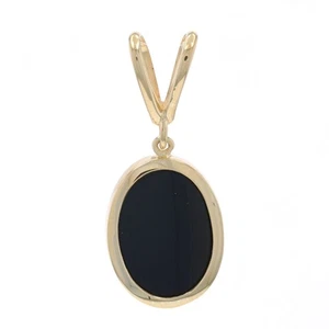 Pendente Solitaire In Onice Oro Giallo - 14k - Foto 1 di 7