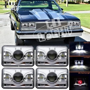 4×4x6" LED Headlights Fit Chevrolet El Camino 1982 1983 1984 1985 1986 1987 1988 - Picture 1 of 10