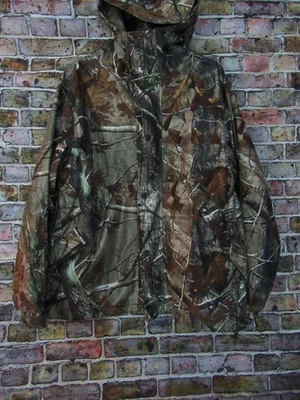 Cabela's Dry Plus Camo Hooded Jacket Real Tree AP Mesh Lining Men's Large - Image 1 of 4