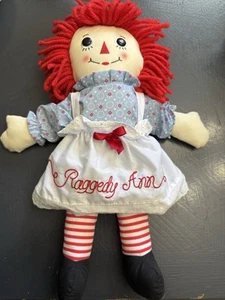 Raggedy Ann Doll Handmade Aurora Button Eyes Embroidery 16" Hasbro Cloth - Picture 1 of 9