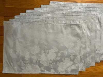 🌷 Waterford Linens  8 Placemats French Blue Damask Holidays Floral - Image 1 of 4