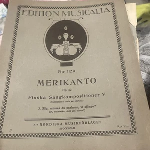 Edition Musicalia Merikanto Music Sheet Rare Vintage Booklet Nordiska Sale Op 52 - Picture 1 of 4