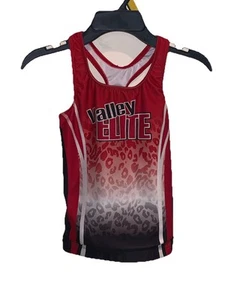 GK Elite Sportswear Girls "Valley Elite" Leopard Stripe Racerback Tank Top Small - Picture 1 of 24