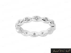 Genuine .25Ct Round Brilliant Diamond Twisted Eternity Band Ring 14K Gold G SI1 - Picture 1 of 8