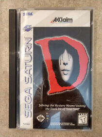 D (Sega Saturn) Authentic Complete in Box CIB Kenji Eno