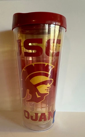 Tritan USC Trojans "Fight On" 22oz Plastic Tumbler w/Lid NEW with Tags Cover