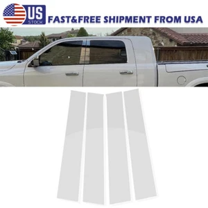 For Dodge Ram 1500 2500 3500 2009~18 Pillar Posts Door Trim Cover Molding Chrome - Foto 1 di 10