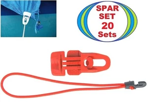 20x Planen Persenning MIDI CLIP rot + 25 cm Ø 4 mm Spann Öse Gummi Haken Spanner - Bild 1 von 17