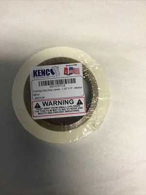 Etiquetas de tiras de tamaño de ropa - 1,25" X 5" - 250 tiras por rollo tamaño mediano Foto 1 de 4