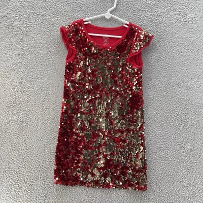 Wonder Nation Sequined Dress Girl Small Red Holiday Swiftie Festive Comfort - Imagem 1 de 4
