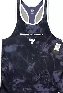 Camiseta sin mangas Under Armour Project Rock estampada en malla espalda deportiva talla pequeña ¡NUEVA! - Imagen 1 de 4