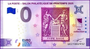 UEZT / LA POSTE - SALON PHILATELIQUE / BILLET 0 € / NULL EURO-SCHEIN / 2025-8 - Picture 1 of 1