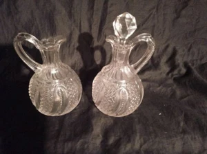 1890 McKEE DORIC FEATHER EAPG 2 CRUETS - Picture 1 of 2