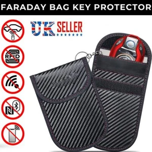 Bloqueador de señal de llave de coche Faraday estuche llavero sin llave bloqueo RFID seguridad - Imagen 1 de 11