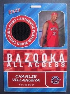 Charlie Villanueva 2005-06 Bazooka All Access Relics Player Worn Shooting Shirt
