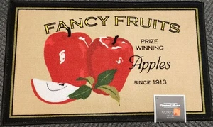 PRINTED NYLON KITCHEN RUG (nonskid back) (18 x 30") FANCY APPLES, rectangle, Sig - Picture 1 of 11
