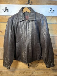 Robert Comstock Vertical Brown Lambskin Leather Jacket Size M - Picture 1 of 19