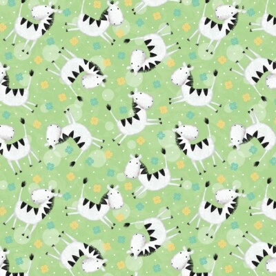 Baumwollstoff Zebra Kinderkleidung Öko-Tex Meterware grün 3,5x7cm- ab 25cmx112cm - Bild 1 von 2