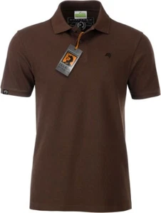 JAN 8010 Bio Cotone Basic Polo Shirt Uomo Biologico Uomo, COMPANIEER Marrone - Foto 1 di 6