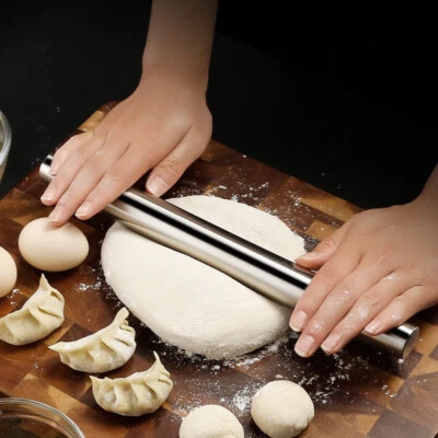 Stainless Steel Rolling Pin Non-stick Pastry Dough Roller Baking Making Tool HOT - Image 1 of 4