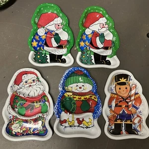 Berman Industries Plastic Christmas Party Bowls Set Of 5 Used Christmas Decor - Picture 1 of 17